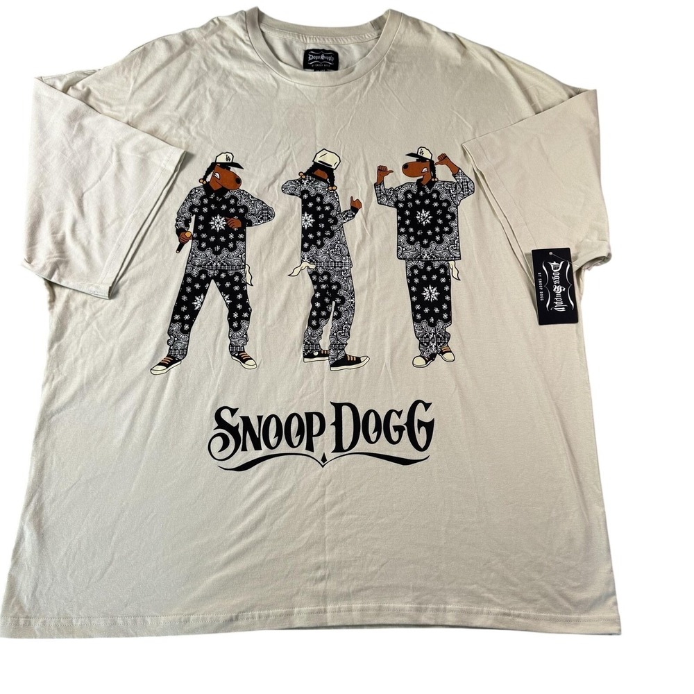 Dogg Supply Shirt Mens 2XL Beige Snoop Dogg Oversized Graphic T-Shirt Rap